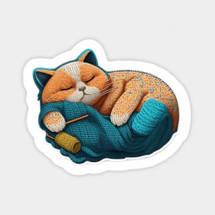 Cute Sleepy Little Kitty Cat Knitten Kitten Sticker